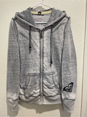 🌸 Vintage ROXY Y2K Acid Wash Zip-Up Hoodie ☀️